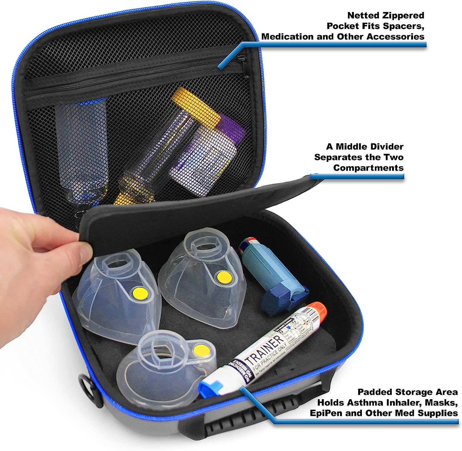 CASEMATIX Asthma Inhaler & Essential Carrying Case